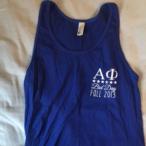 Alpha Phi 2013 Bid Day muscle tank.